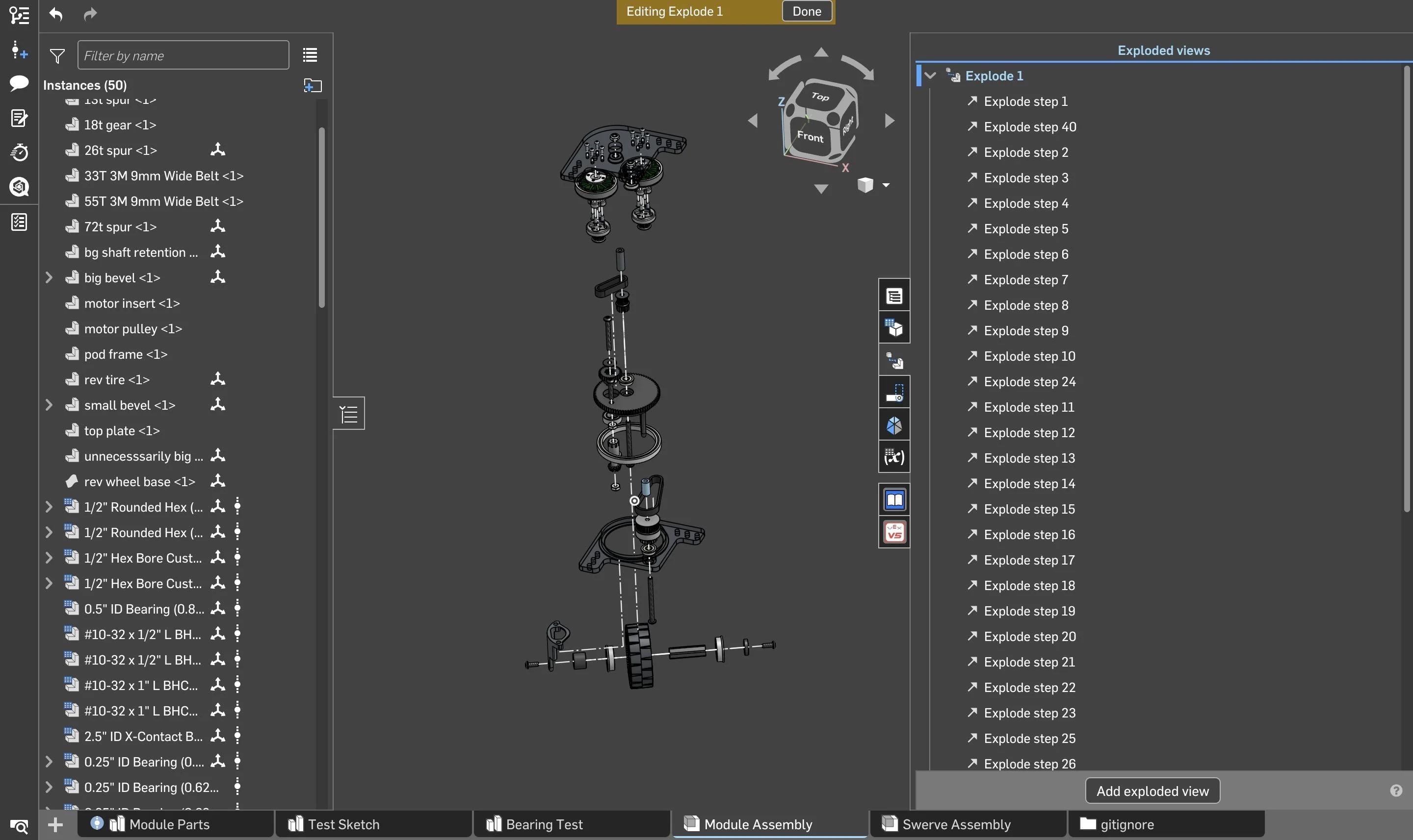 Swerve module exploded view